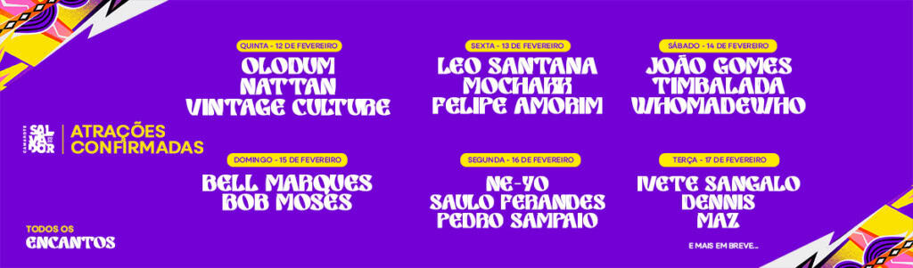 Atrações carnaval salvador 2026